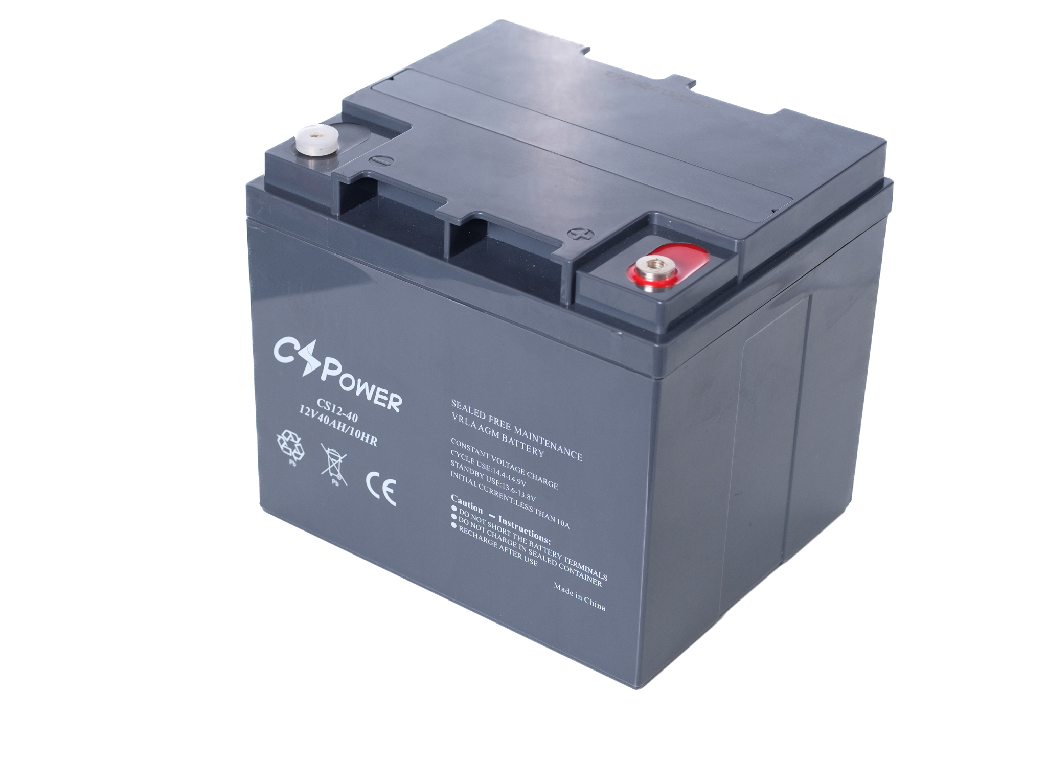 Акумуляторна батарея CS POWER CS12-40 AGM, 40Ah, 12V, 198x166x172мм, (CS12-40)